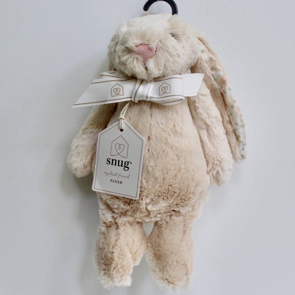 Snug Floral Beige Bunny Plush Soft Baby Toy Stuffed Animal Lovey 12" Medium - Picture 5 of 6